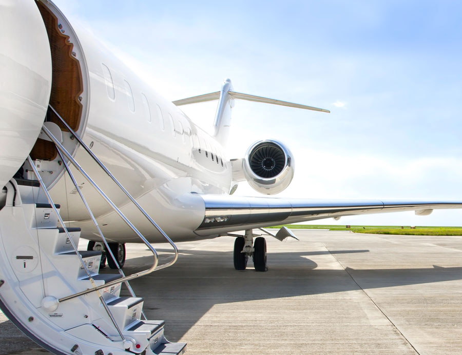 Private jet aircraft parking at Fly Advanced OKV airport in Winchester, Virginia